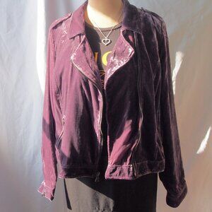 Apt. 9 Plum Velvet Moto Jacket Size XL